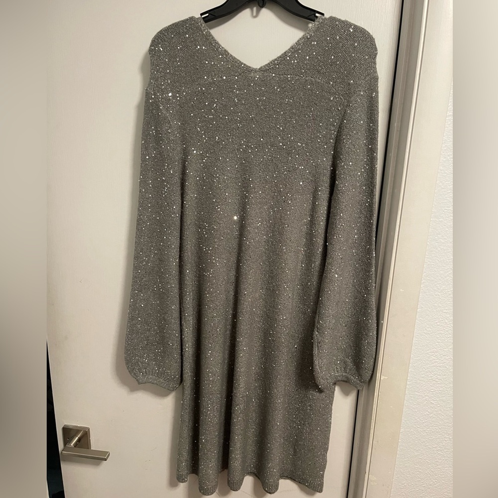 The Loft Sweater Dress. Silver